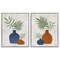 Stupell Industries Midcentury Palm Vases 2pc Framed Giclee Wall Art Set Design by Natalie Carpentieri